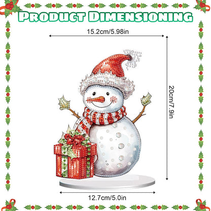 Diamond Painting Desktop Ornaments Kit for Office Desktop Decor (Happy Snowman)