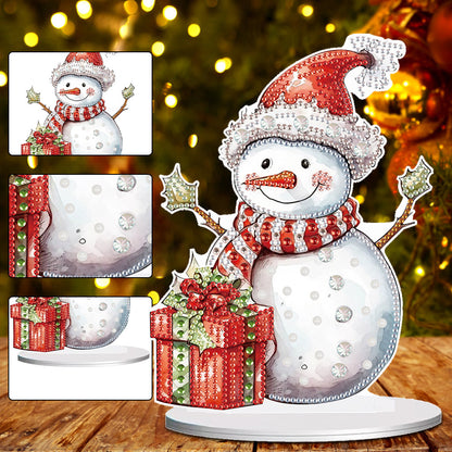 Diamond Painting Desktop Ornaments Kit for Office Desktop Decor (Happy Snowman)