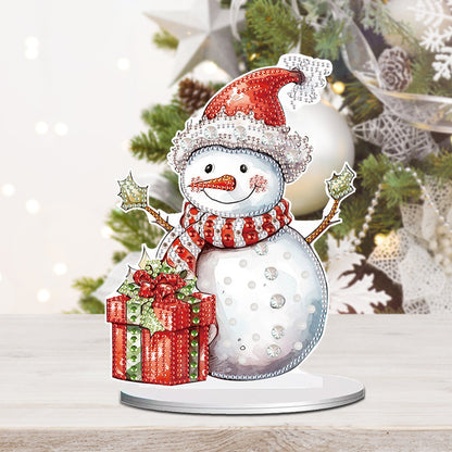 Diamond Painting Desktop Ornaments Kit for Office Desktop Decor (Happy Snowman)