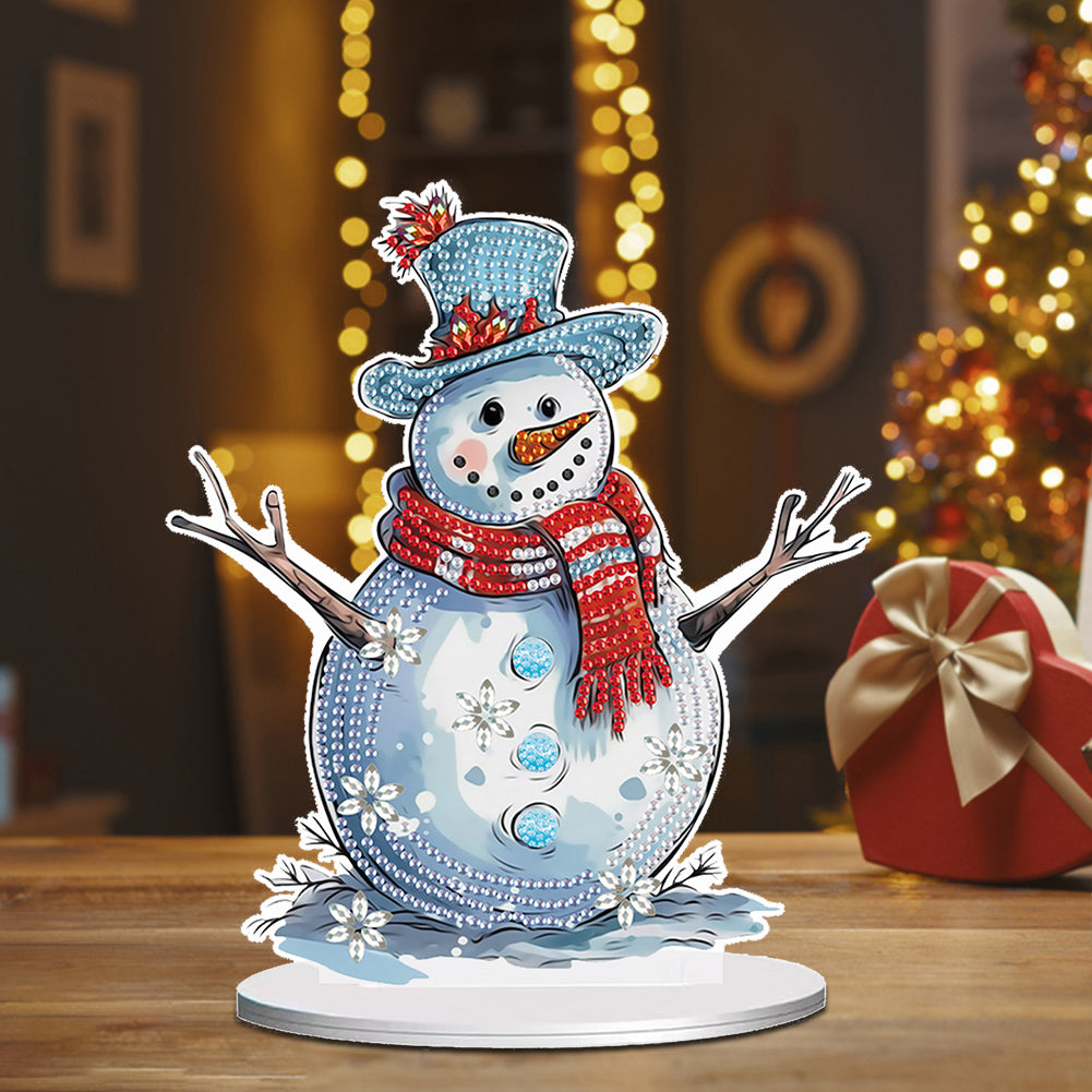 Diamond Painting Desktop Ornaments Kit for Office Desktop Decor (Snowman #12)