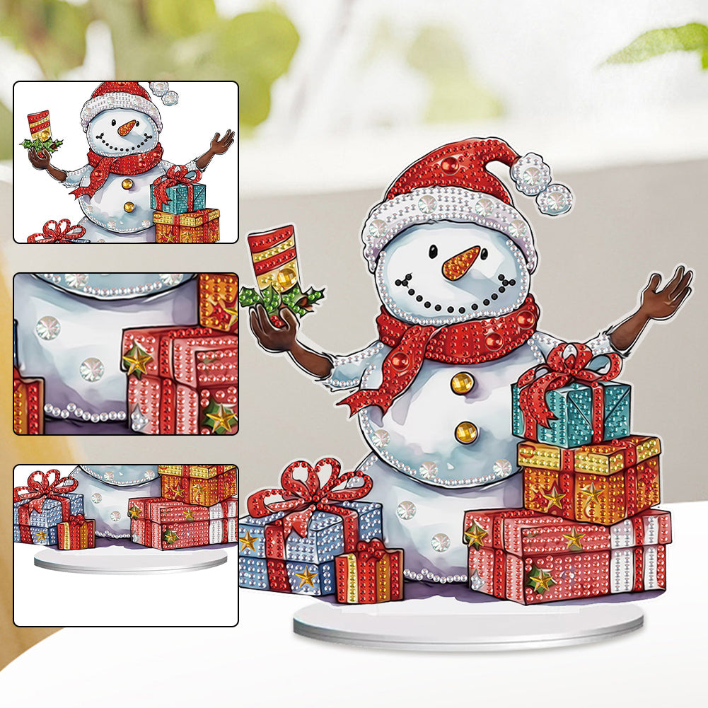 Diamond Painting Desktop Ornaments Kit for Office Desktop Decor (Candle Snowman)