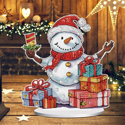 Diamond Painting Desktop Ornaments Kit for Office Desktop Decor (Candle Snowman)