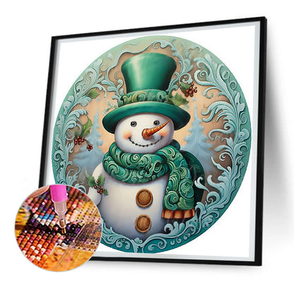 Snowman - Full Round Drill Diamond Painting 30*30CM