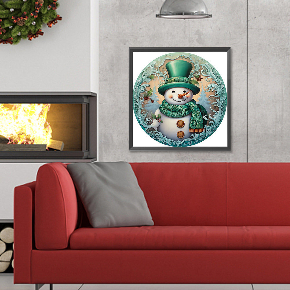 Snowman - Full Round Drill Diamond Painting 30*30CM