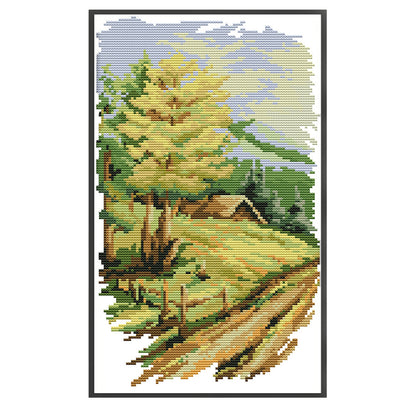 Long Version Of Four Seasons Spring - 14CT Stamped Cross Stitch 22*37CM(Joy Sunday)