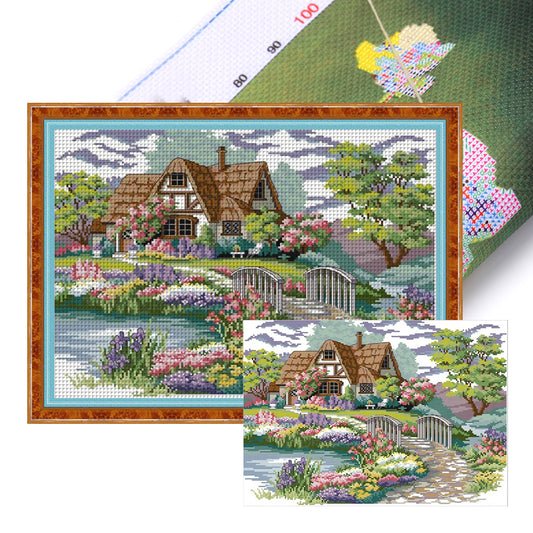 Dream Home - 14CT Stamped Cross Stitch 44*34CM(Joy Sunday)