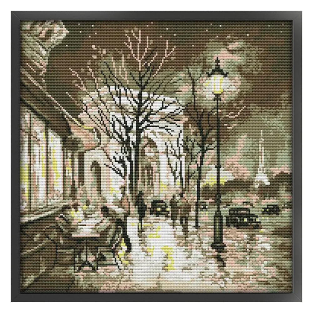 Night - 14CT Stamped Cross Stitch 41*41CM(Joy Sunday)