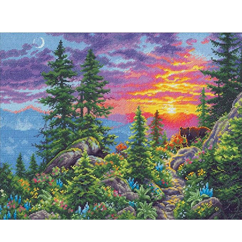 Sunset - 14CT Stamped Cross Stitch 47*38CM(Joy Sunday)