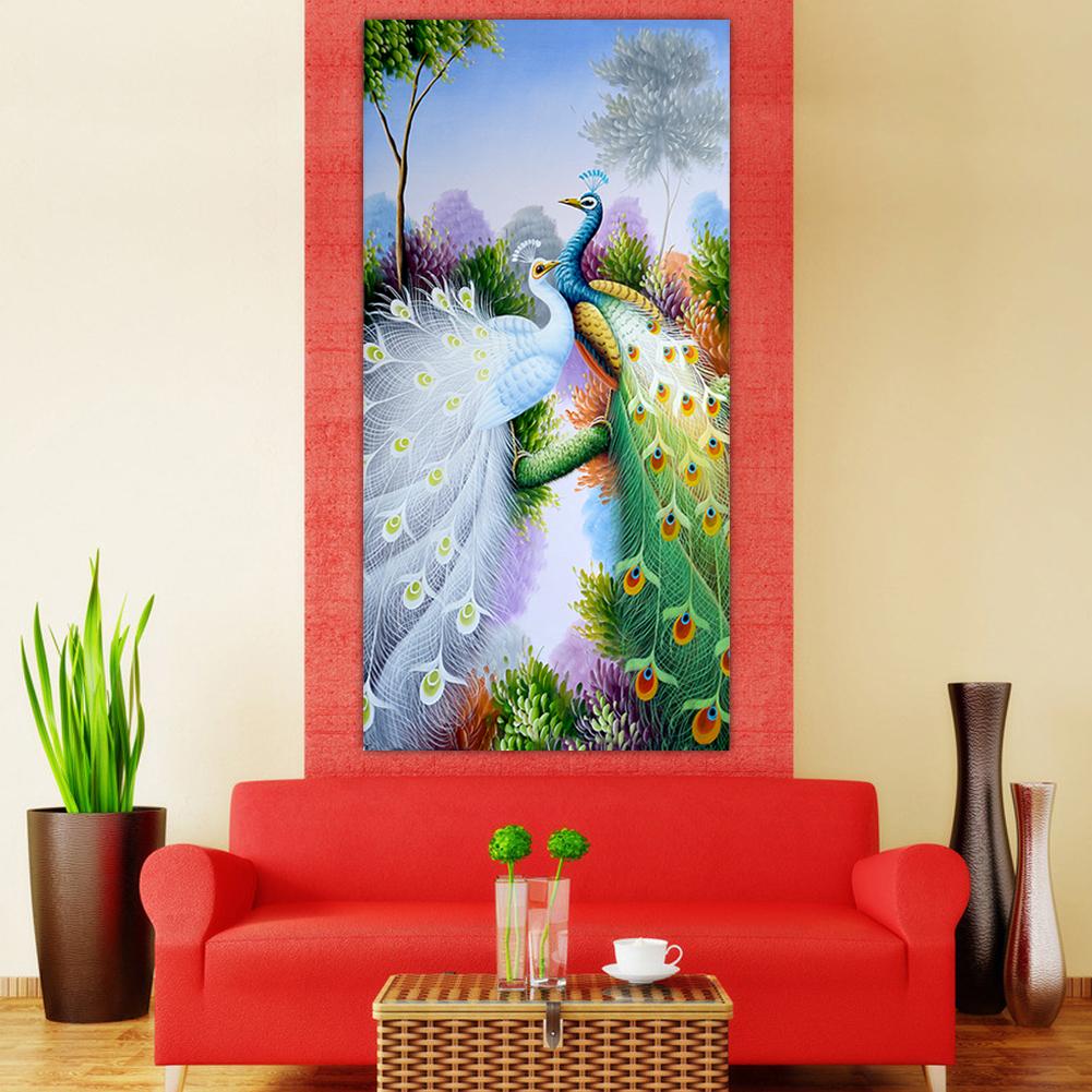 Peacock - Special Shaped Drill Diamond Painting 30*55CM