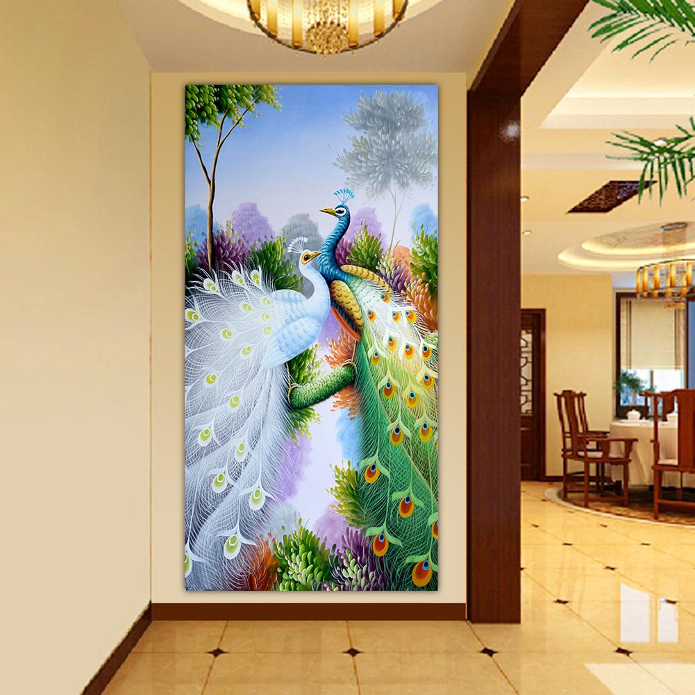 Peacock - Special Shaped Drill Diamond Painting 30*55CM