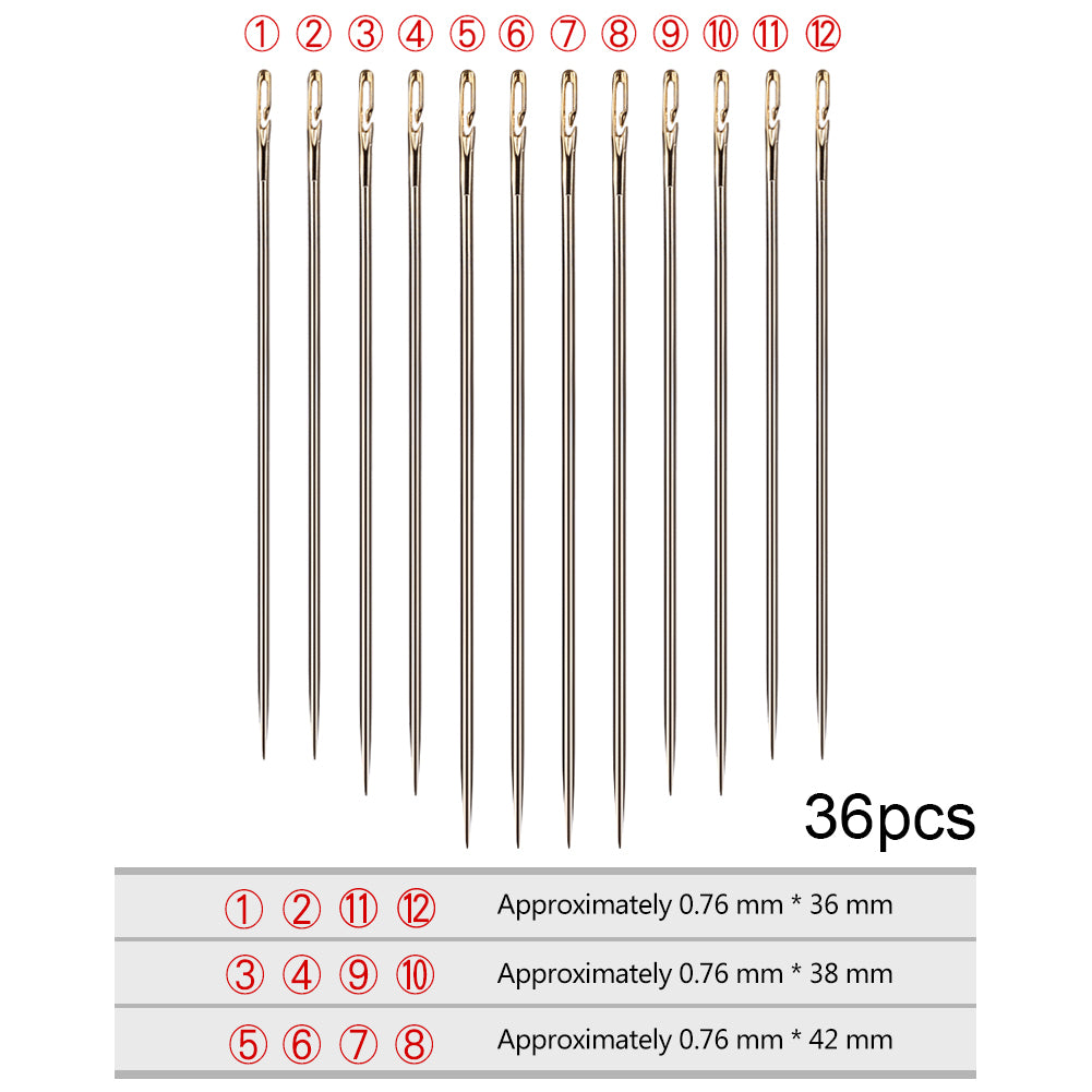 36 Pcs Easy Thread Needles Side Threading Hand Embroidery Needles Sewing Needles