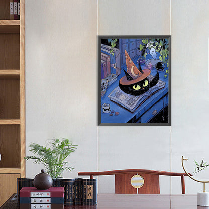 Black Cat - Full Round Drill Diamond Painting 40*50CM