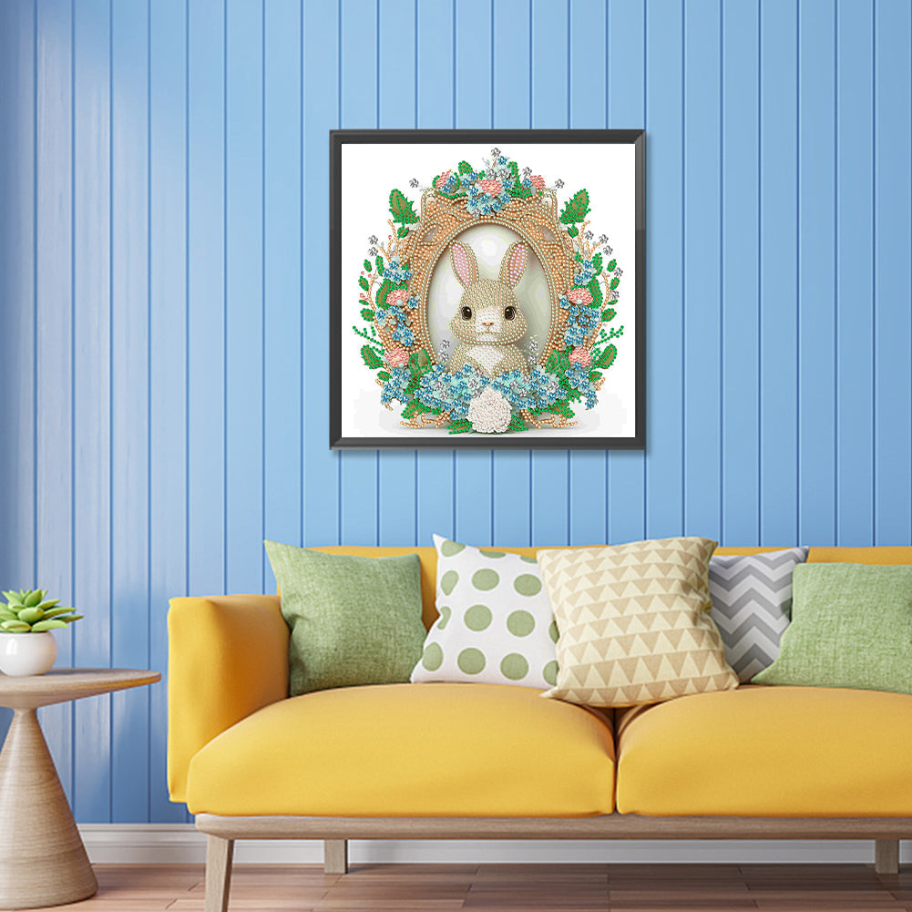 Garland Rabbit - Special Shaped Drill Diamond Painting 30*30CM