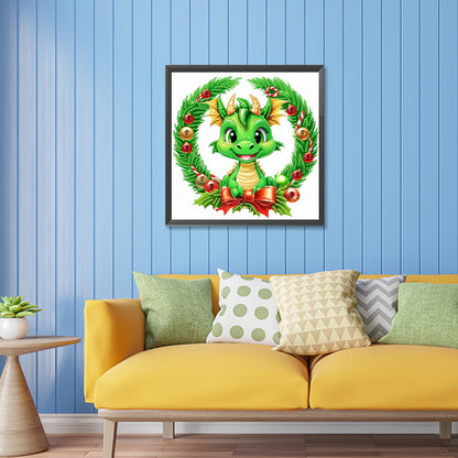 Green Little Dinosaur - Special Shaped Drill Diamond Painting 30*30CM