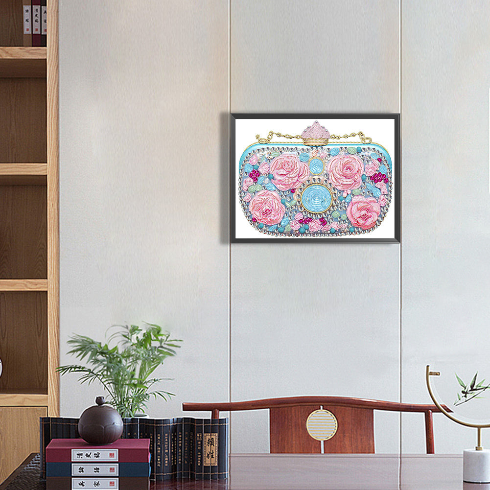 Pink Blue Bag - Special Shaped Drill Diamond Painting 40*30CM
