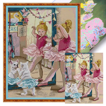 Glamor Ballet - 14CT Stamped Cross Stitch 32*41CM(Joy Sunday)