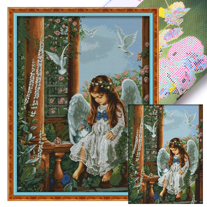 Loving Angel - 14CT Stamped Cross Stitch 62*75CM(Joy Sunday)