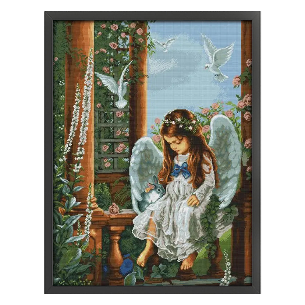 Loving Angel - 14CT Stamped Cross Stitch 62*75CM(Joy Sunday)