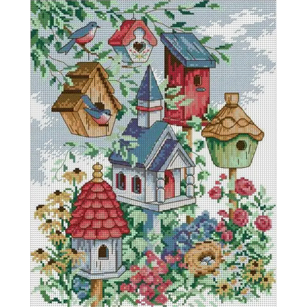 Bird'S Home - 14CT Stamped Cross Stitch 30*38CM(Joy Sunday)