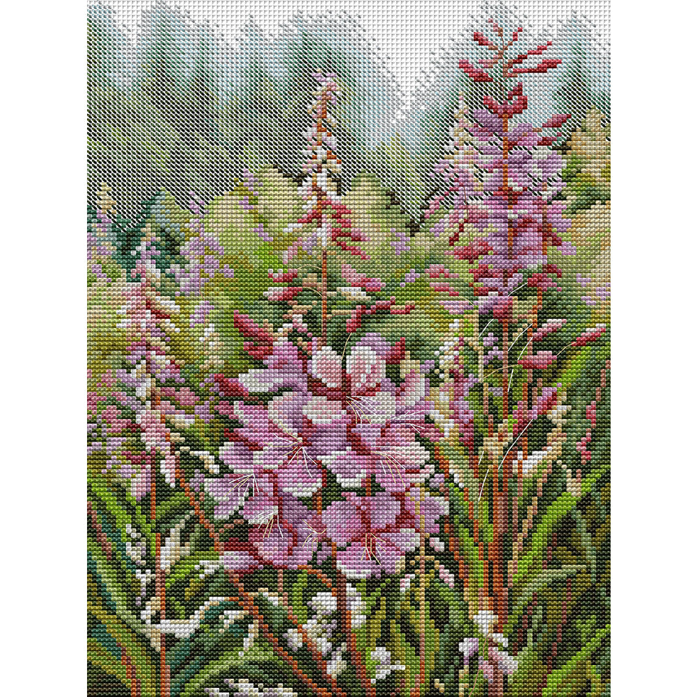 Wild Flowers - 14CT Stamped Cross Stitch 27*35CM(Joy Sunday)