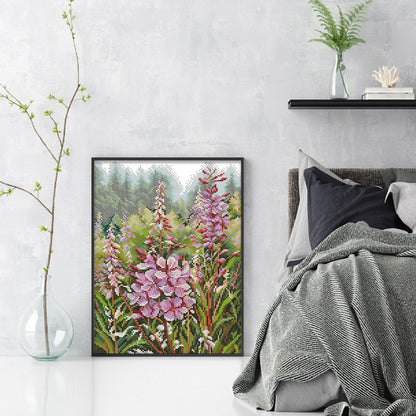 Wild Flowers - 14CT Stamped Cross Stitch 27*35CM(Joy Sunday)