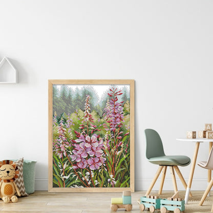 Wild Flowers - 14CT Stamped Cross Stitch 27*35CM(Joy Sunday)