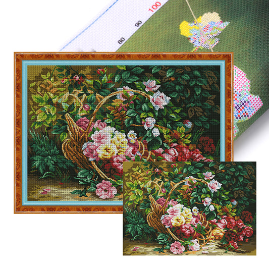 Rose - 14CT Stamped Cross Stitch 59*44CM(Joy Sunday)