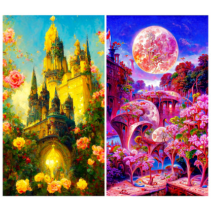 Dream Castle - Full Round Drill Diamond Painting 40*70CM