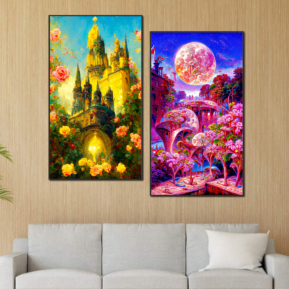 Dream Castle - Full Round Drill Diamond Painting 40*70CM