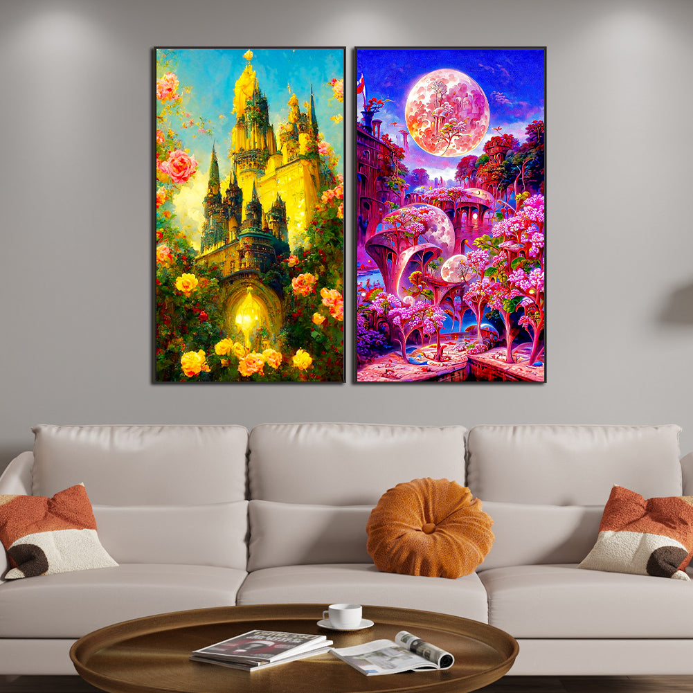 Dream Castle - Full Round Drill Diamond Painting 40*70CM