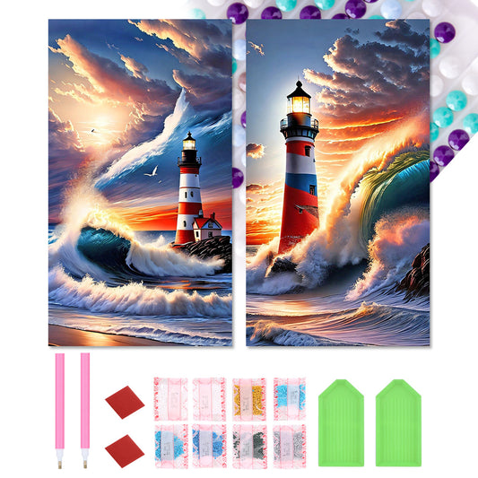 Lighthouse - Full Round Drill Diamond Painting 40*70CM