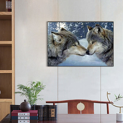 Two Wolves Making Out - Full AB Square Drill Diamond Painting 60*40CM