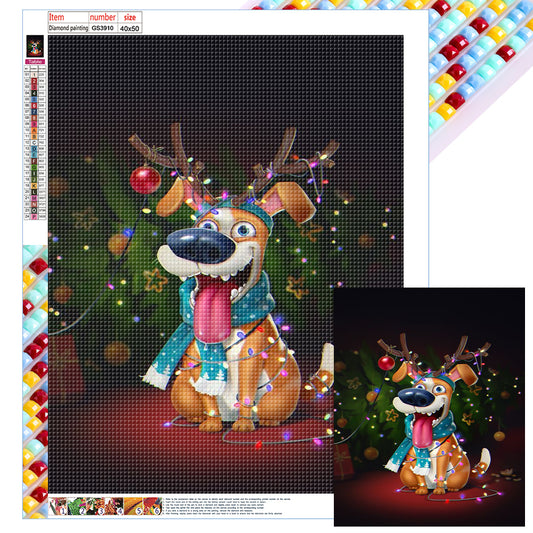 Christmas Puppy - Full Square Drill Diamond Painting 40*50CM