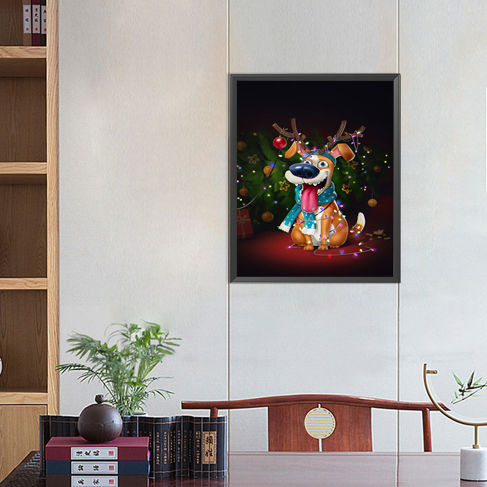 Christmas Puppy - Full Square Drill Diamond Painting 40*50CM