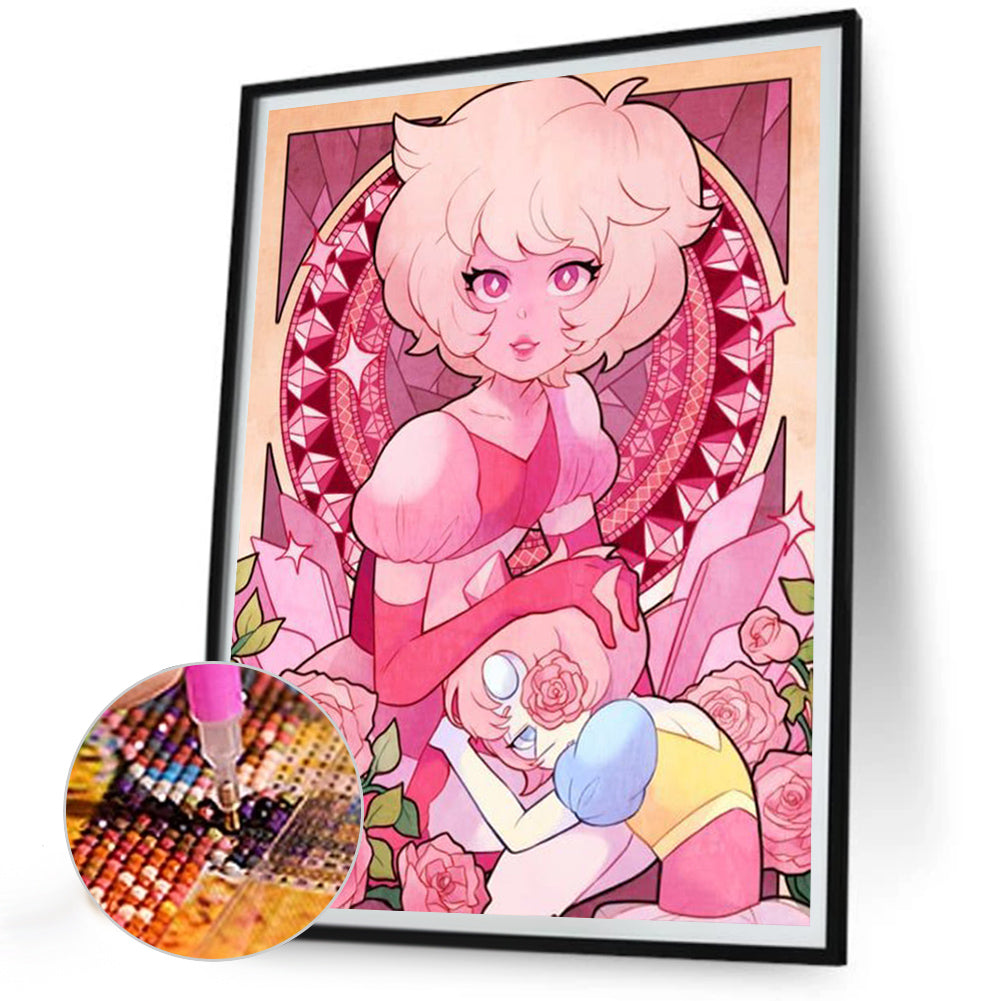 Pink Diamonds And Pearls - Full Round Drill Diamond Painting 30*40CM