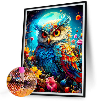 Colorful Owl - Full Round Drill Diamond Painting 30*40CM