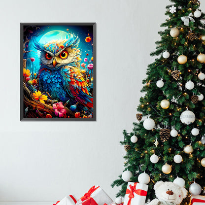 Colorful Owl - Full Round Drill Diamond Painting 30*40CM