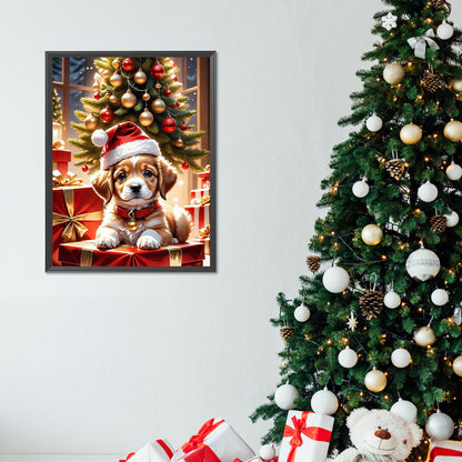 Christmas Puppy - Full Round Drill Diamond Painting 30*40CM