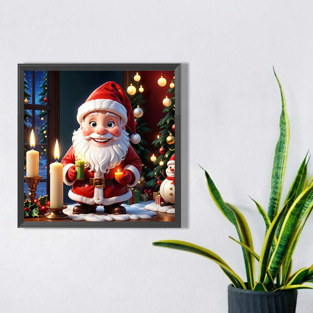 Santa Claus Holding Candle - Full Square Drill Diamond Painting 30*30CM