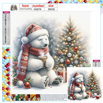 Winter White Bear Waiting For Time - Full Square Drill Diamond Painting 30*30CM