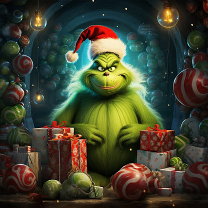 Grinch Christmas - Full Round Drill Diamond Painting 35*35CM