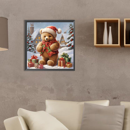 Bear Christmas - Full Round Drill Diamond Painting 35*35CM