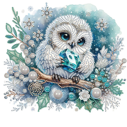 Winter Owl - Special Shaped Drill Diamond Painting 30*30CM