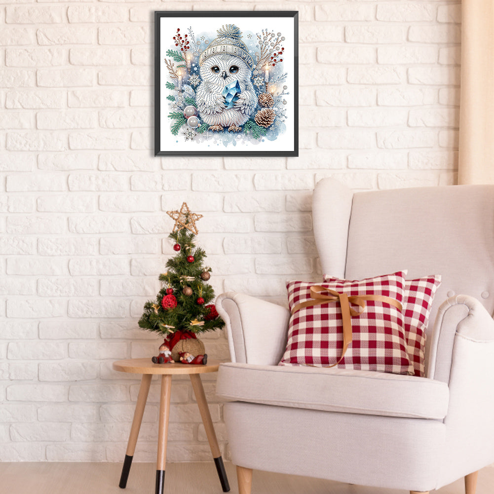 Winter Owl - Special Shaped Drill Diamond Painting 30*30CM