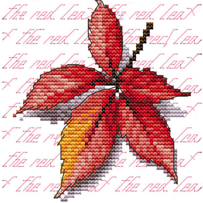 Maple Leaf(1) - 11CT Stamped Cross Stitch 20*20CM(Joy Sunday)