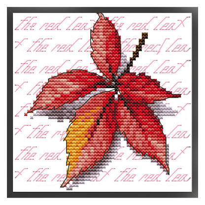 Maple Leaf(1) - 11CT Stamped Cross Stitch 20*20CM(Joy Sunday)