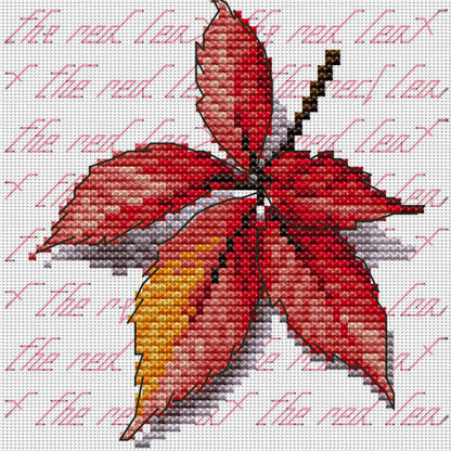 Maple Leaf(1) - 11CT Stamped Cross Stitch 20*20CM(Joy Sunday)