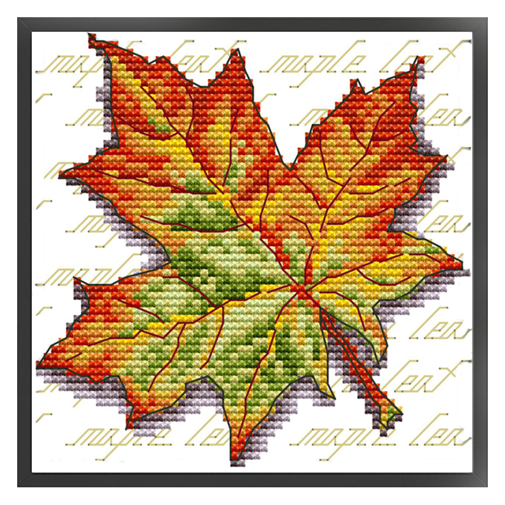 Maple Leaf(2) - 11CT Stamped Cross Stitch 20*20CM(Joy Sunday)