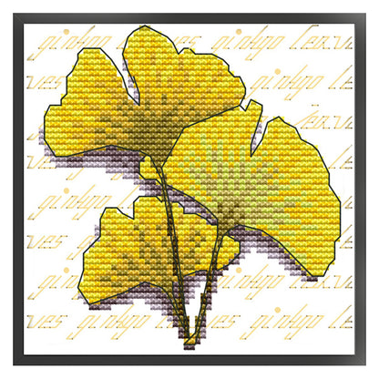 Ginkgo Biloba - 11CT Stamped Cross Stitch 20*20CM(Joy Sunday)