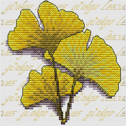 Ginkgo Biloba - 11CT Stamped Cross Stitch 20*20CM(Joy Sunday)